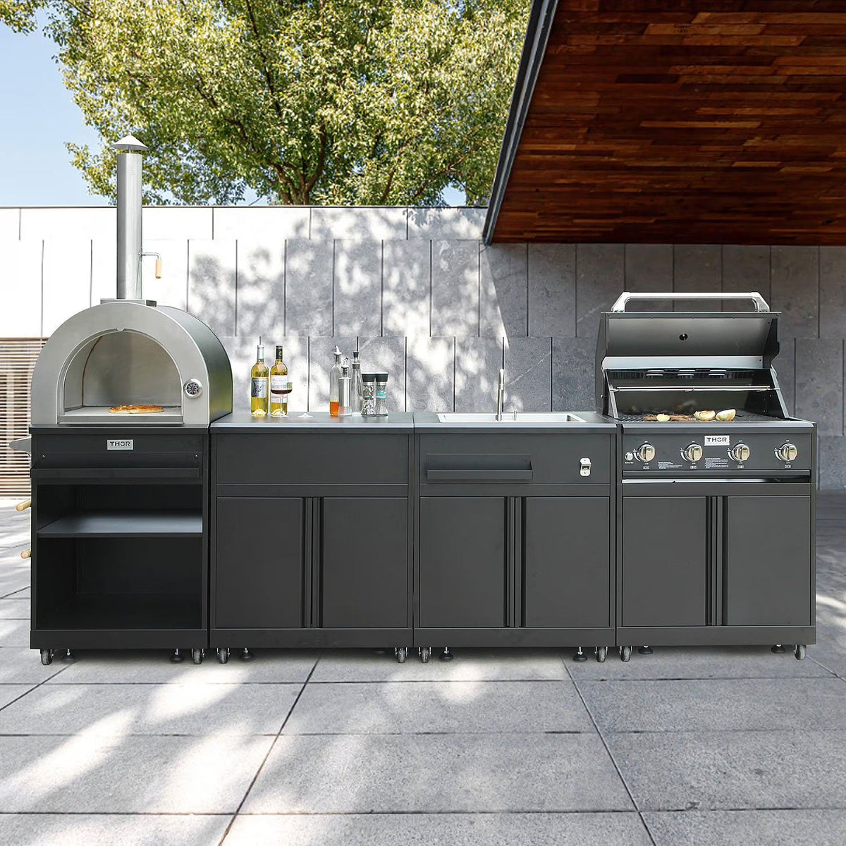 Thor Kitchen 4-Piece Modular Outdoor Kitchen Island