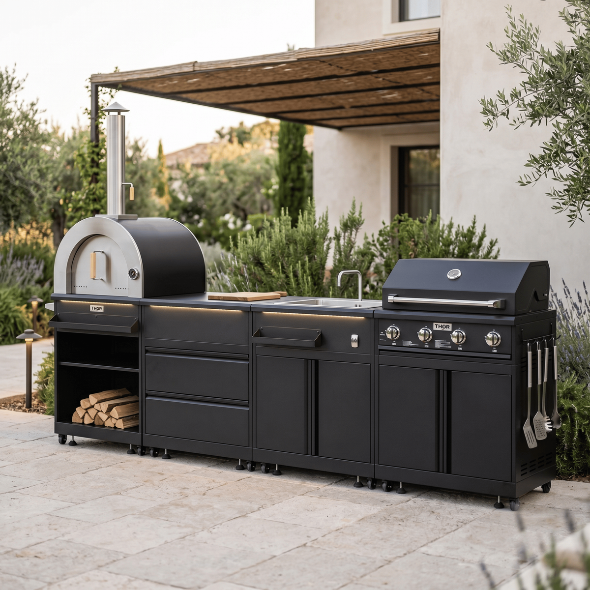Thor Kitchen 4-Piece Modular Outdoor Kitchen Island