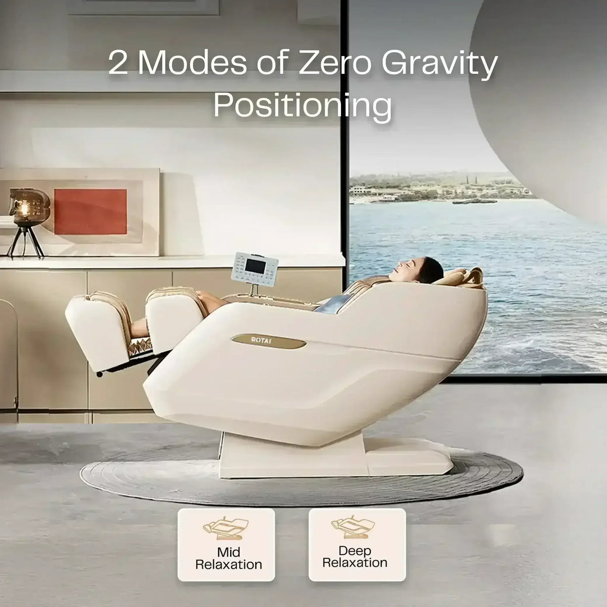 Royal Signature Massage Chair White (Display-Unit) - Rotai Health - Best Massage Chair in Dubai UAE - Shop massage chairs in UAE, Saudi Arabia -Therapy Massage Chairs - Back, Neck, & Leg Pain Relief