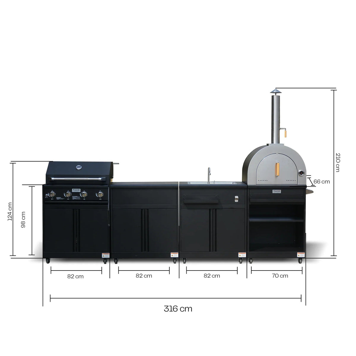 Thor Kitchen 4-Piece Modular Outdoor Kitchen Island