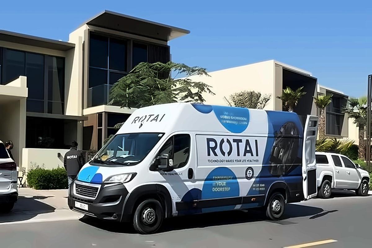 ROTAI delivery van at a customer's villa in Dubai